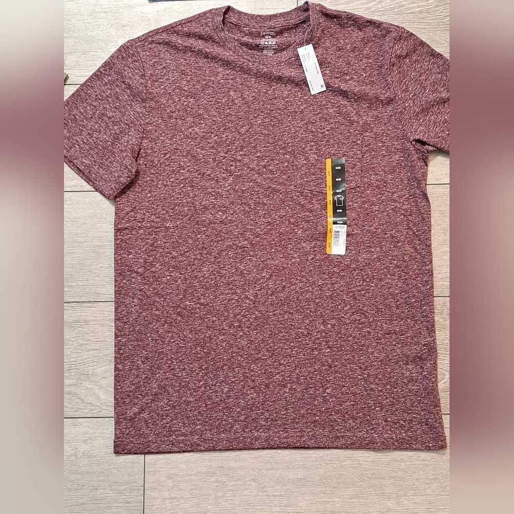 Brand New George Men's Maroon Pocket T-Shirt